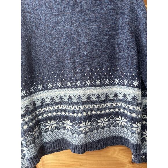 VTG Tiara International Holiday Snow Flake Beaded Sequin Sweater Sz L Zip Up - Picture 5 of 7